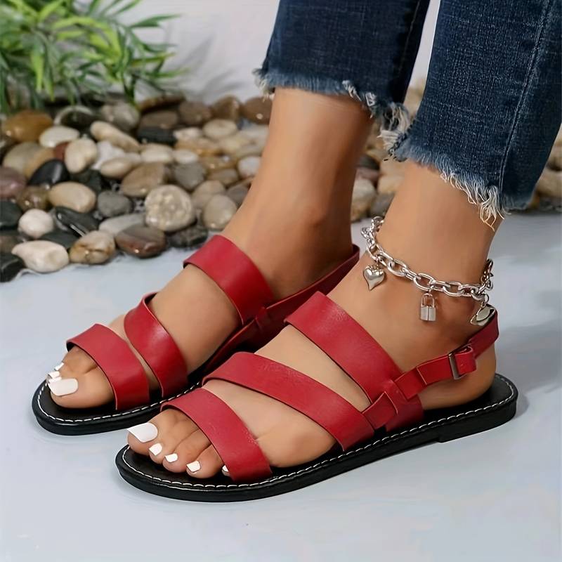 Women’s Three-Strap Open-Toe Summer Sandals