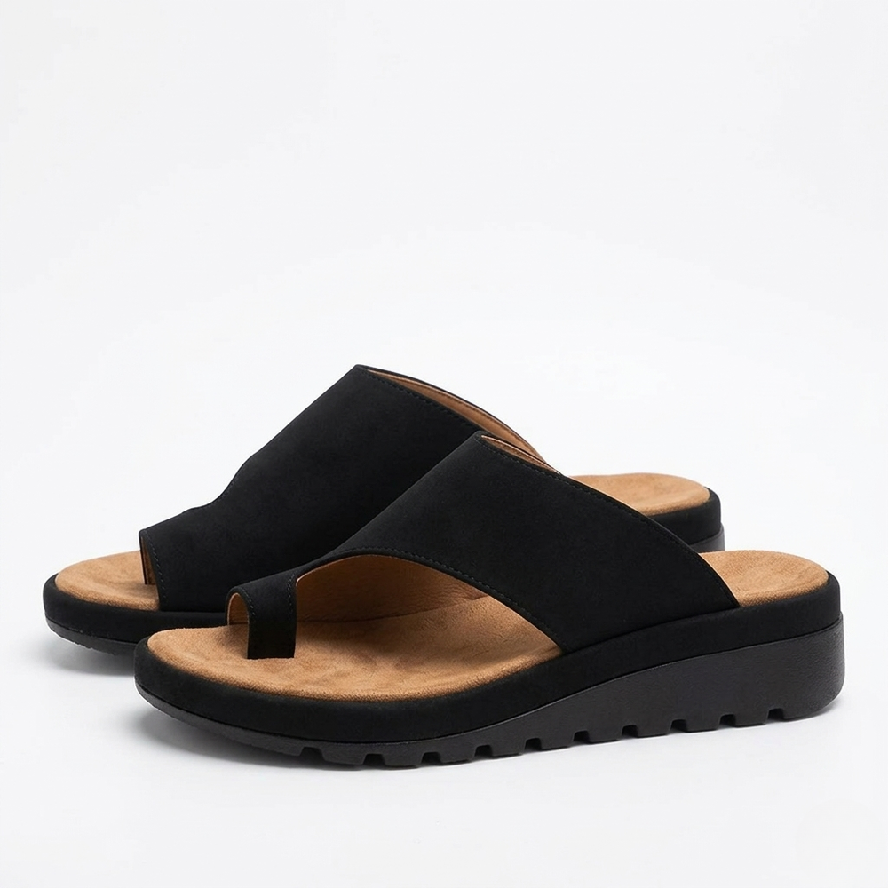 Women’s Toe-Post Wedge Sandals with Non-Slip Sole