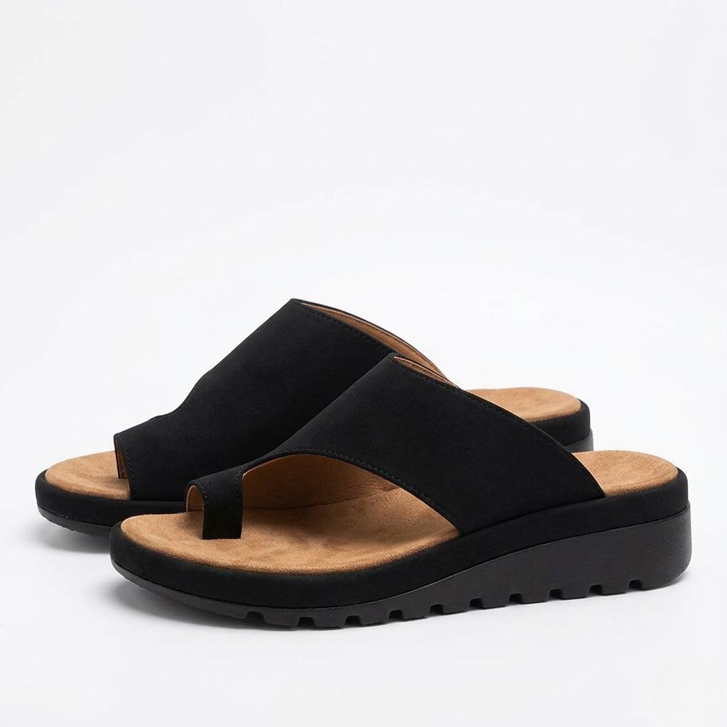 Women’s Toe-Post Wedge Sandals with Non-Slip Sole