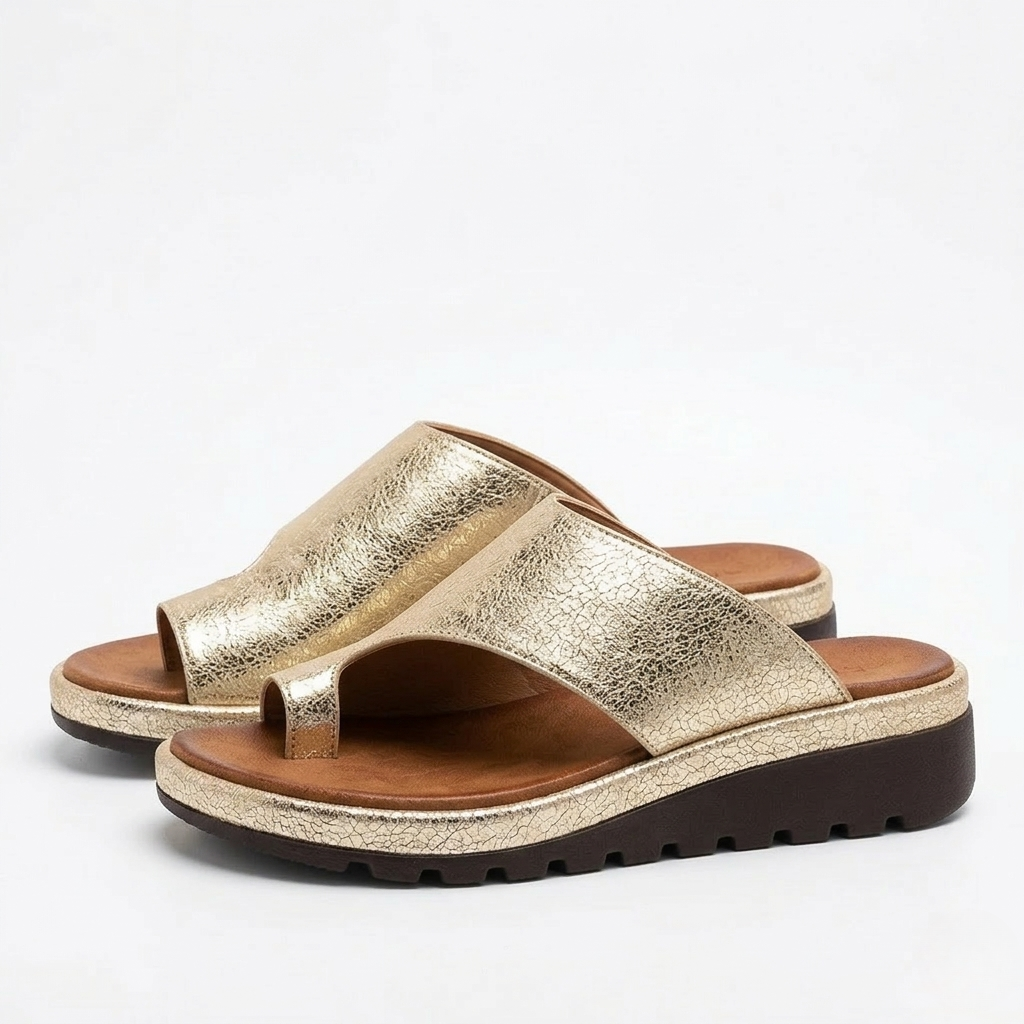 Women’s Toe-Post Wedge Sandals with Non-Slip Sole