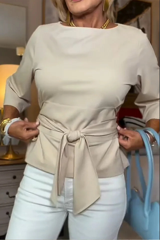 Women’s Waist-Tie Top – Lightweight Elegant Everyday Style