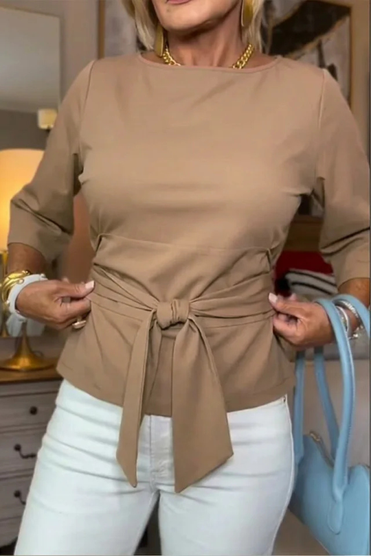 Women’s Waist-Tie Top – Lightweight Elegant Everyday Style