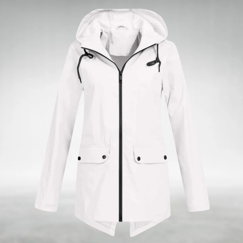 Women's Waterproof Hooded Jacket – Lightweight Elegant Rain Outerwear