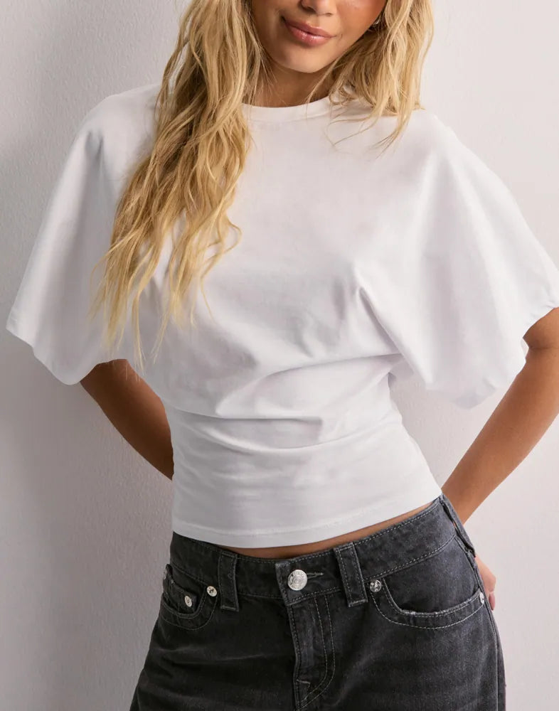 Women's Wide-Sleeve Crew-Neck Top – Relaxed Fit, XS–5XL