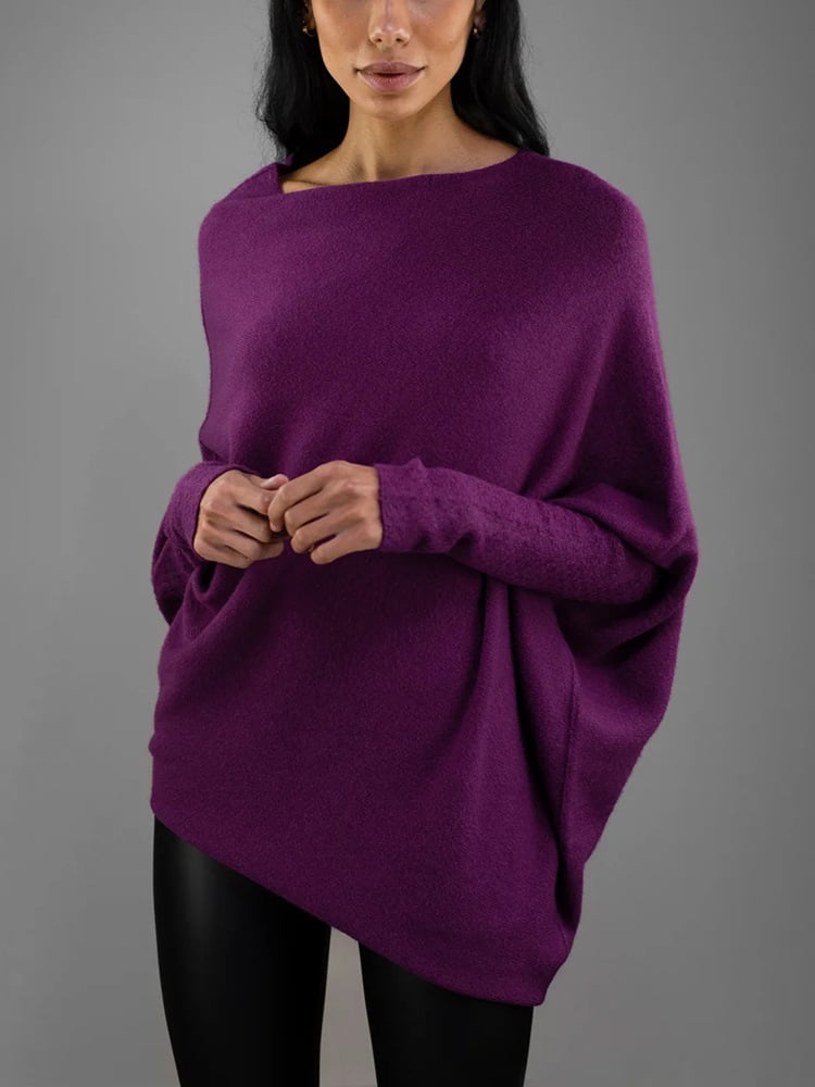 Women’s Winter Crew-Neck Sweater – Soft Warm Fitted Knit
