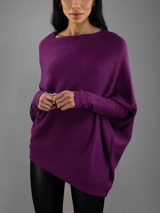 Women’s Winter Crew-Neck Sweater – Soft Warm Fitted Knit