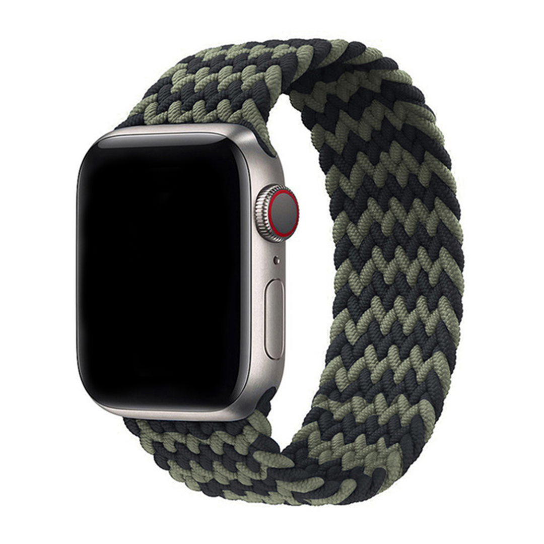 Black & Green Zigzag Wavy Braided Solo Loop for Apple Watch
