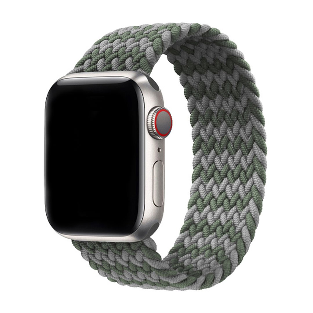 Green & Grey Zigzag Wavy Braided Solo Loop for Apple Watch