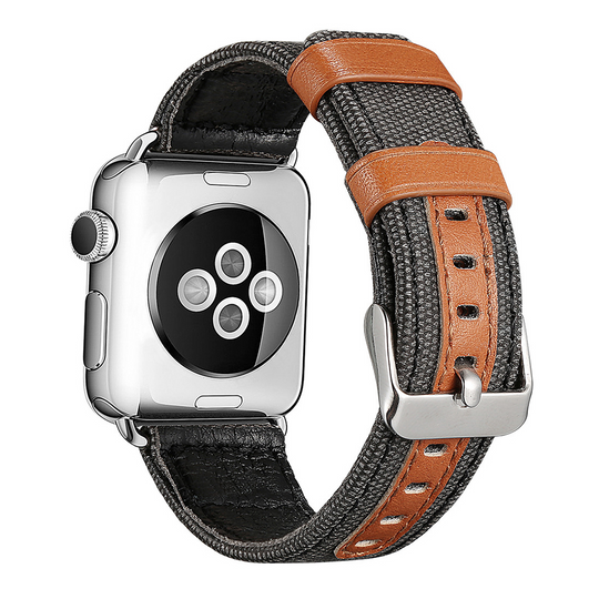 Fabric Leather Strap for Apple Watch  1 to 8, SE & Ultra series