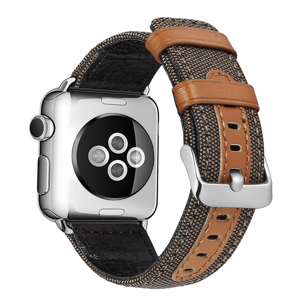 Fabric Leather Strap for Apple Watch  1 to 8, SE & Ultra series