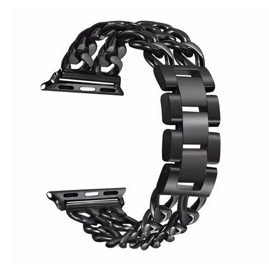 Lux Double Chain Link Strap for Apple Watch  1 to 8, SE & Ultra series