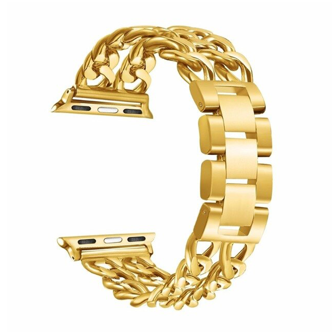 Lux Double Chain Link Strap for Apple Watch 1 to 8, SE & Ultra series