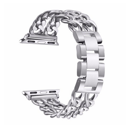Lux Double Chain Link Strap for Apple Watch  1 to 8, SE & Ultra series