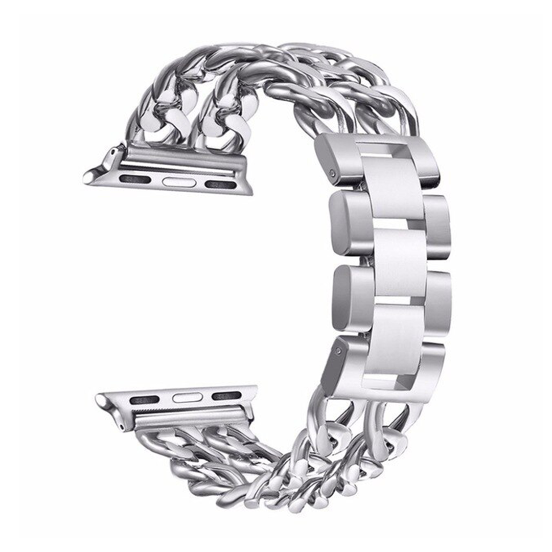 Lux Double Chain Link Strap for Apple Watch 1 to 8, SE & Ultra series