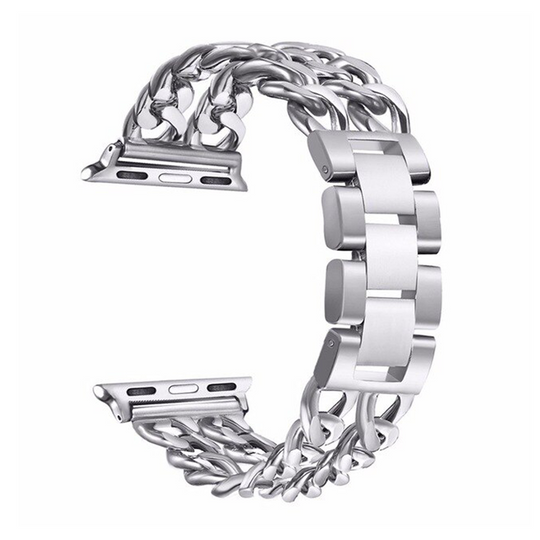 Lux Double Chain Link Strap for Apple Watch 1 to 8, SE & Ultra series