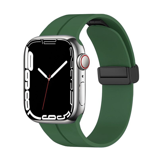Magnetic Silicone Buckle Band for Apple Watch 1 to 8, SE & Ultra series