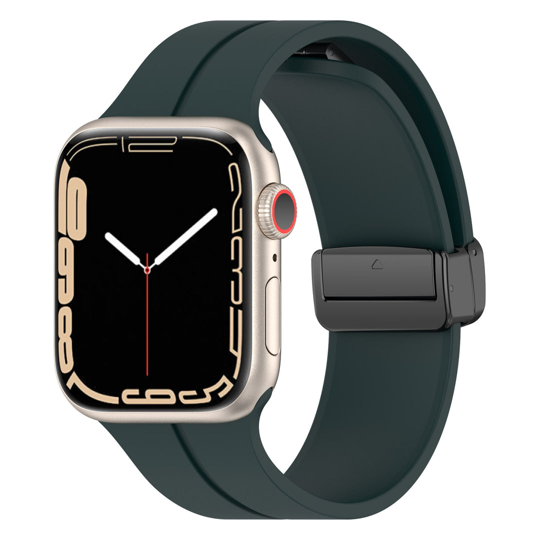 Magnetic Silicone Buckle Band for Apple Watch 1 to 8, SE & Ultra series