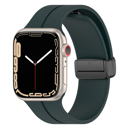 Magnetic Silicone Buckle Band for Apple Watch 1 to 8, SE & Ultra series