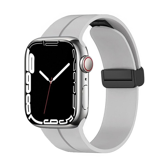 Magnetic Silicone Buckle Band for Apple Watch  1 to 8, SE & Ultra series