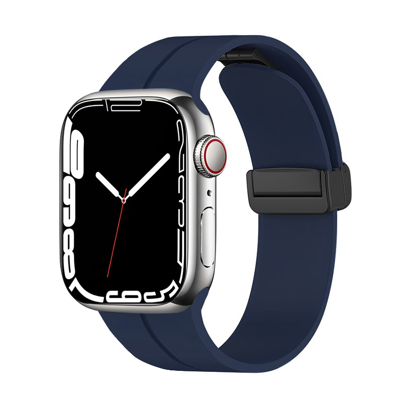 Magnetic Silicone Buckle Band for Apple Watch 1 to 8, SE & Ultra series