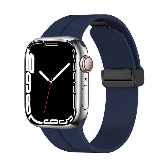 Magnetic Silicone Buckle Band for Apple Watch 1 to 8, SE & Ultra series