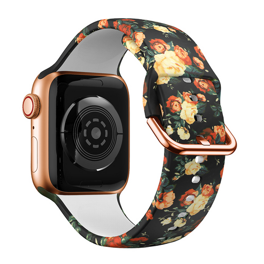 Printed Silicone Strap for Apple Watch  1 to 8, SE & Ultra series