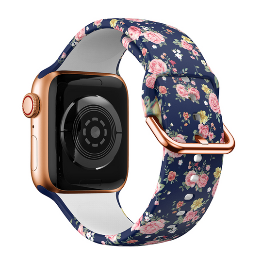 Printed Silicone Strap for Apple Watch  1 to 8, SE & Ultra series