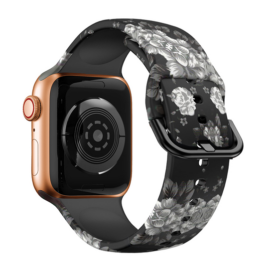 Printed Silicone Strap for Apple Watch  1 to 8, SE & Ultra series