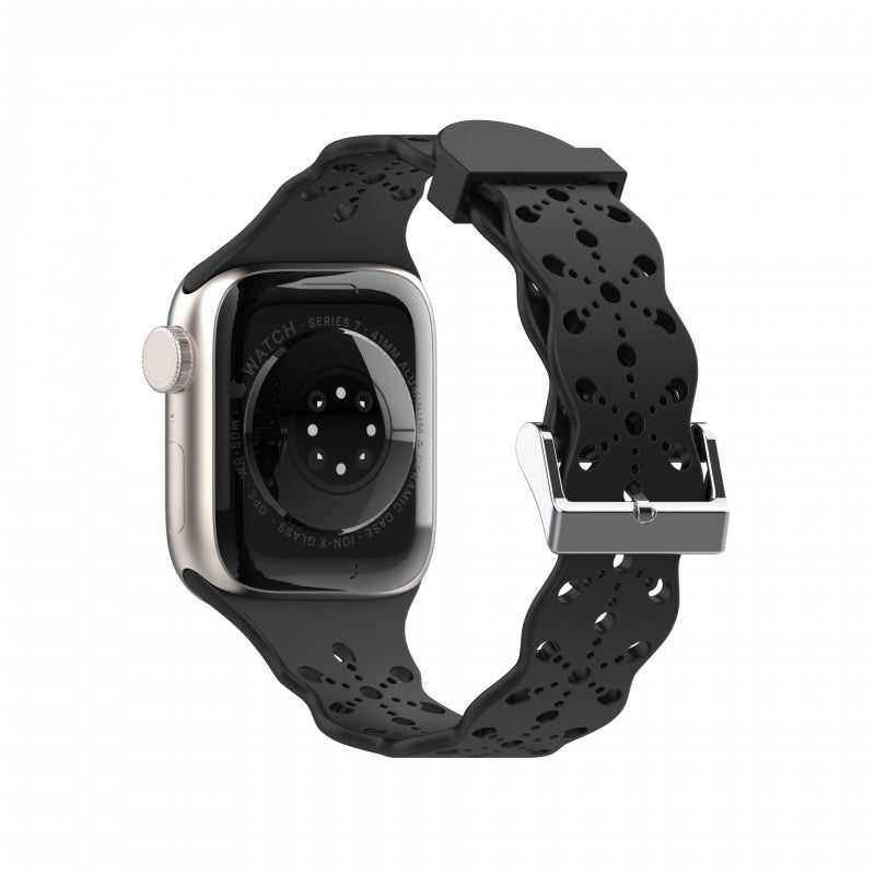 Silicone Lace Band for Apple Watch 1 to 8, SE & Ultra series