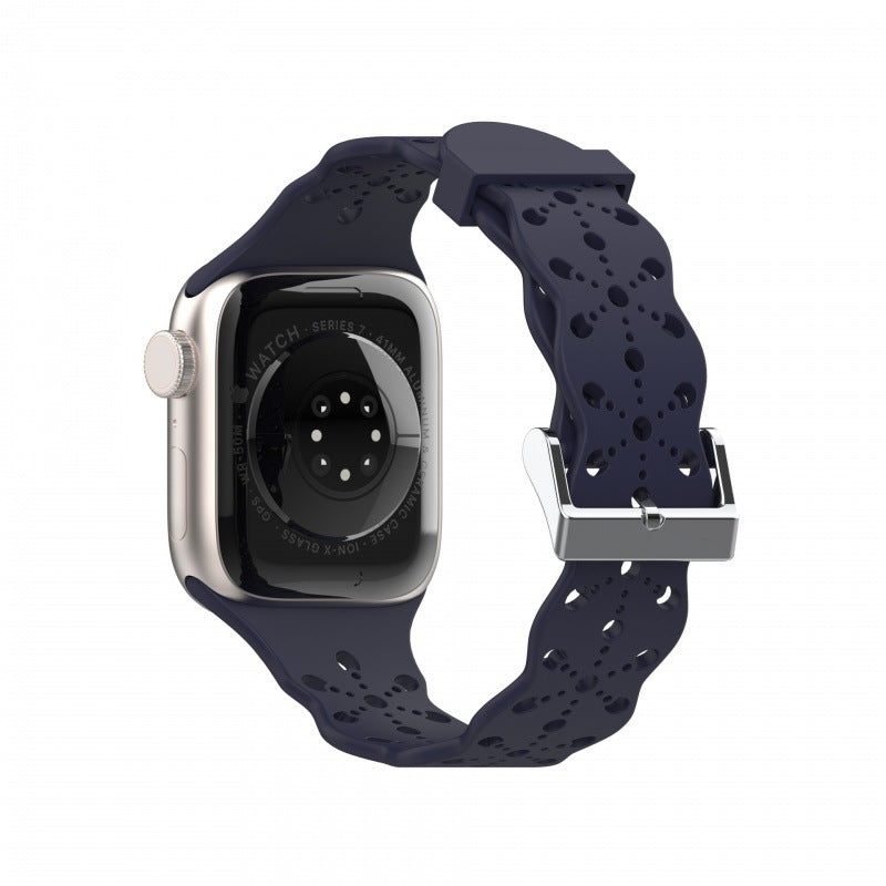 Silicone Lace Band for Apple Watch 1 to 8, SE & Ultra series